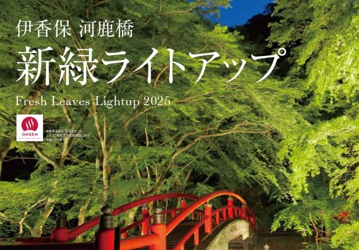 『河鹿橋の新緑』ライトアップ開催！