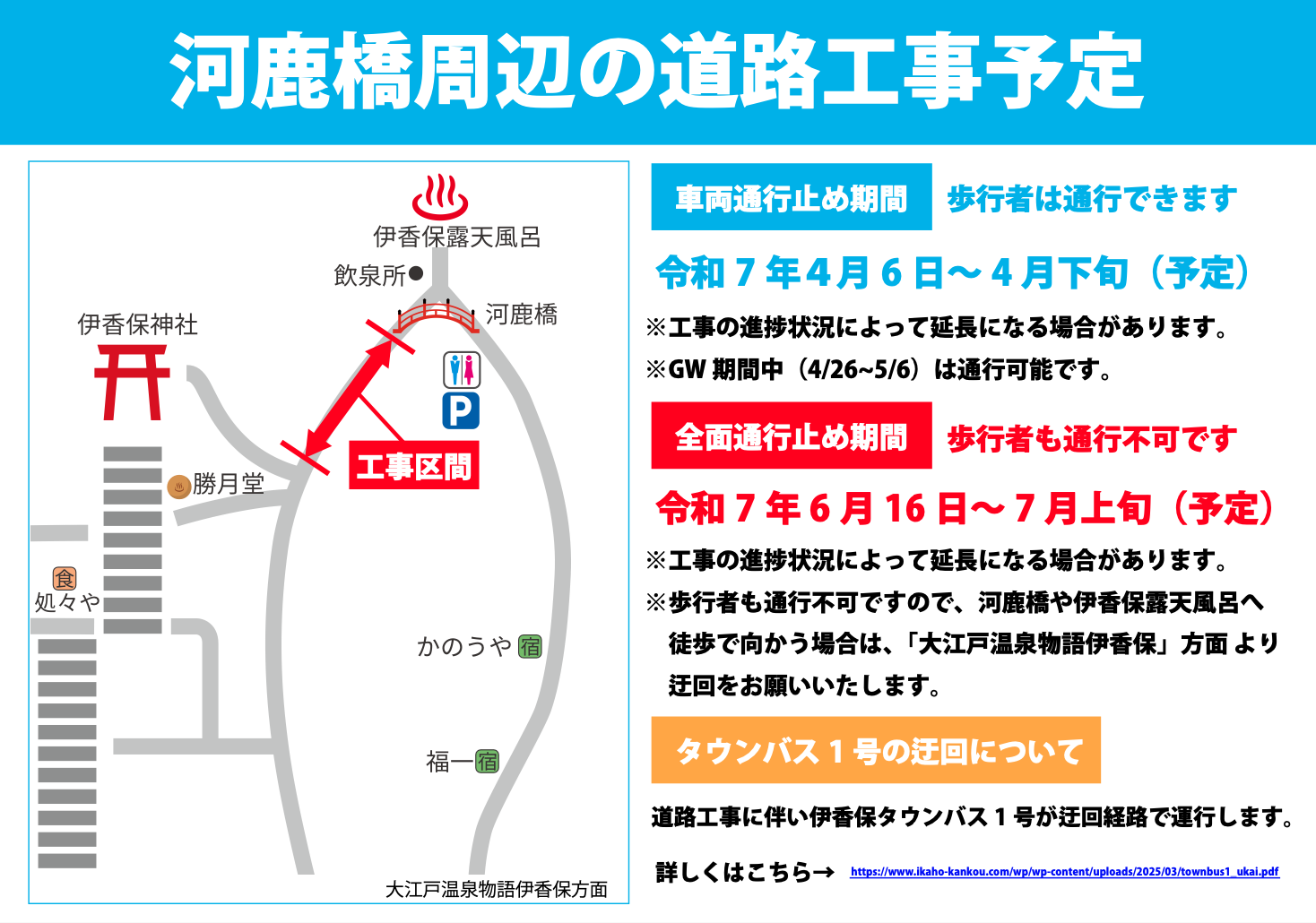 河鹿橋周辺の道路工事予定について